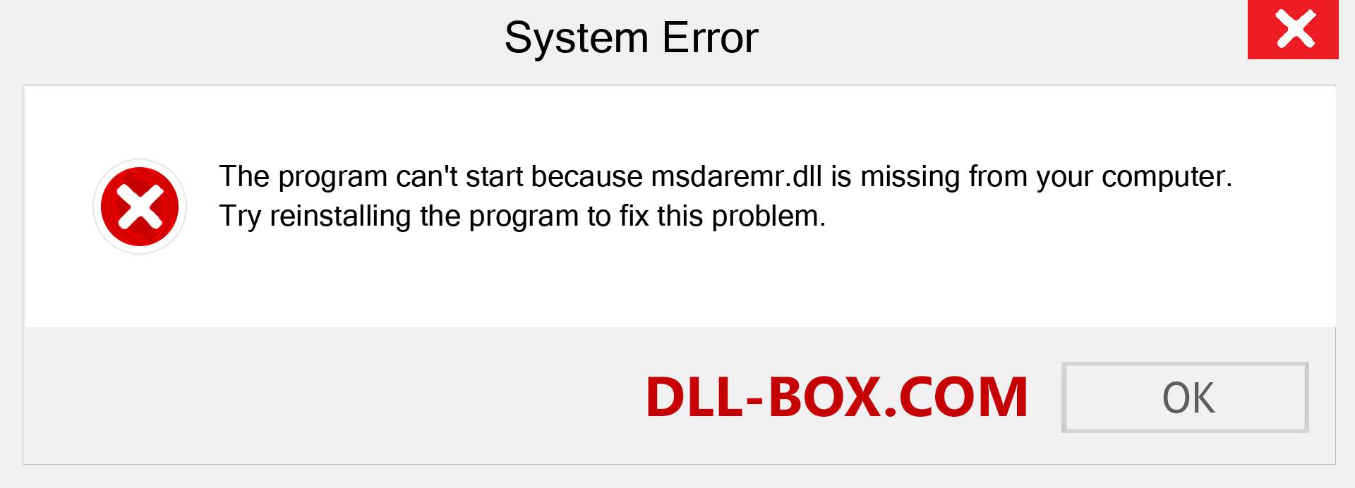  msdaremr.dll file is missing?. Download for Windows 7, 8, 10 - Fix  msdaremr dll Missing Error on Windows, photos, images